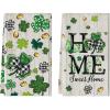 Artoid Mode Beige Clover Shamrock St.Patrick’s Day Kitchen Dish Towels, 18×26 Inch Farmhouse Holiday Spring Decoration Cleaning Set of 2(Wood)
