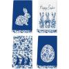 Artoid Mode Blue Rabbits Bunny Bow Easter Kitchen Towels Dish Towels, 18×26 Inch Celadon Spring Farmhouse Holiday Decoration Hand Towels Set of 4
