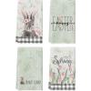 Artoid Mode Buffalo Plaid Rabbit Bunny Flower Easter Kitchen Towels Dish Towels, 18×26 Inch Spring Farmhouse Holiday Decoration Hand Towels Set of 4