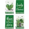 Artoid Mode Buffalo Plaid Shamrock St. Patrick’s Day Kitchen Towels Dish Towels, 18×26 Inch Farmhouse Spring Decoration Hand Towels Set of 4