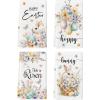 Artoid Mode Rabbit Bunny Eggs Flowers Basket Butterfly Easter Spring Kitchen Towels Dish Towels, 18×26 Inch Farmhouse Summer Decoration Cleaning Set of 4