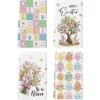 Artoid Mode Rabbit Tree Bunny Eggs Flowers Carrot Happy Easter Spring Kitchen Towels Dish Towels, 18×26 Inch Farmhouse Summer Decoration Cleaning Set of 4