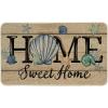 Artoid Mode Sea Shell Home Sweet Home Summer Doormat, Home Decor Low-Profile Switch Rug Door Mat Floor Mat for Indoor Outdoor 17×29 Inch