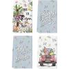 Artoid Mode Sheep Tree Truck Bunny Eggs Flowers Happy Easter Spring Kitchen Towels Dish Towels, 18×26 Inch Farmhouse Summer Decoration Cleaning Set of 4