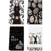 Artoid Mode Yellow Stripe Polka dots Rabbit Bunny Easter Kitchen Towels Dish Towels, 18×26 Inch Seasonal Spring Decoration Cleaning Set of 4(Black)