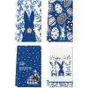 Artoid Mode Yellow Stripe Polka dots Rabbit Bunny Easter Kitchen Towels Dish Towels, 18×26 Inch Seasonal Spring Decoration Cleaning Set of 4(Blue)