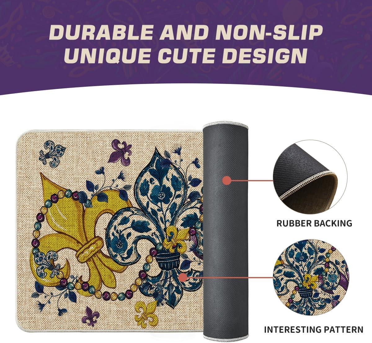 image:imageArtoid Mode Beads Irises Mardi Gras Doormat Carnival Home Decor Switch Rug LowProfile Door Mat Floor Mat for Indoor Outdoor 17x29 Inch