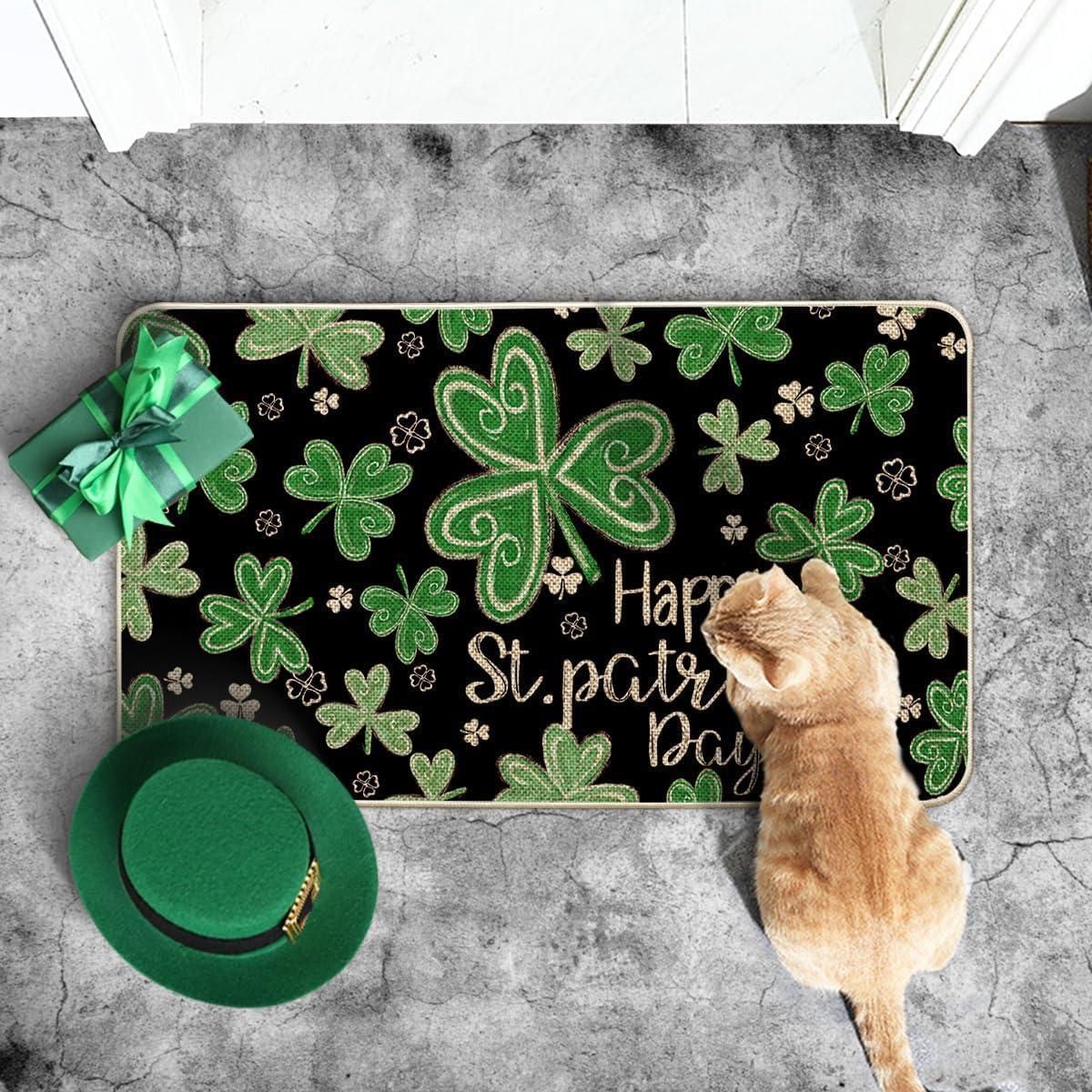 image:imageArtoid Mode Black Shamrock Happy St Patricks Day Doormat Home Decor LowProfile Switch Rug Door Mat Floor Mat for Indoor Outdoor 17x29 Inch