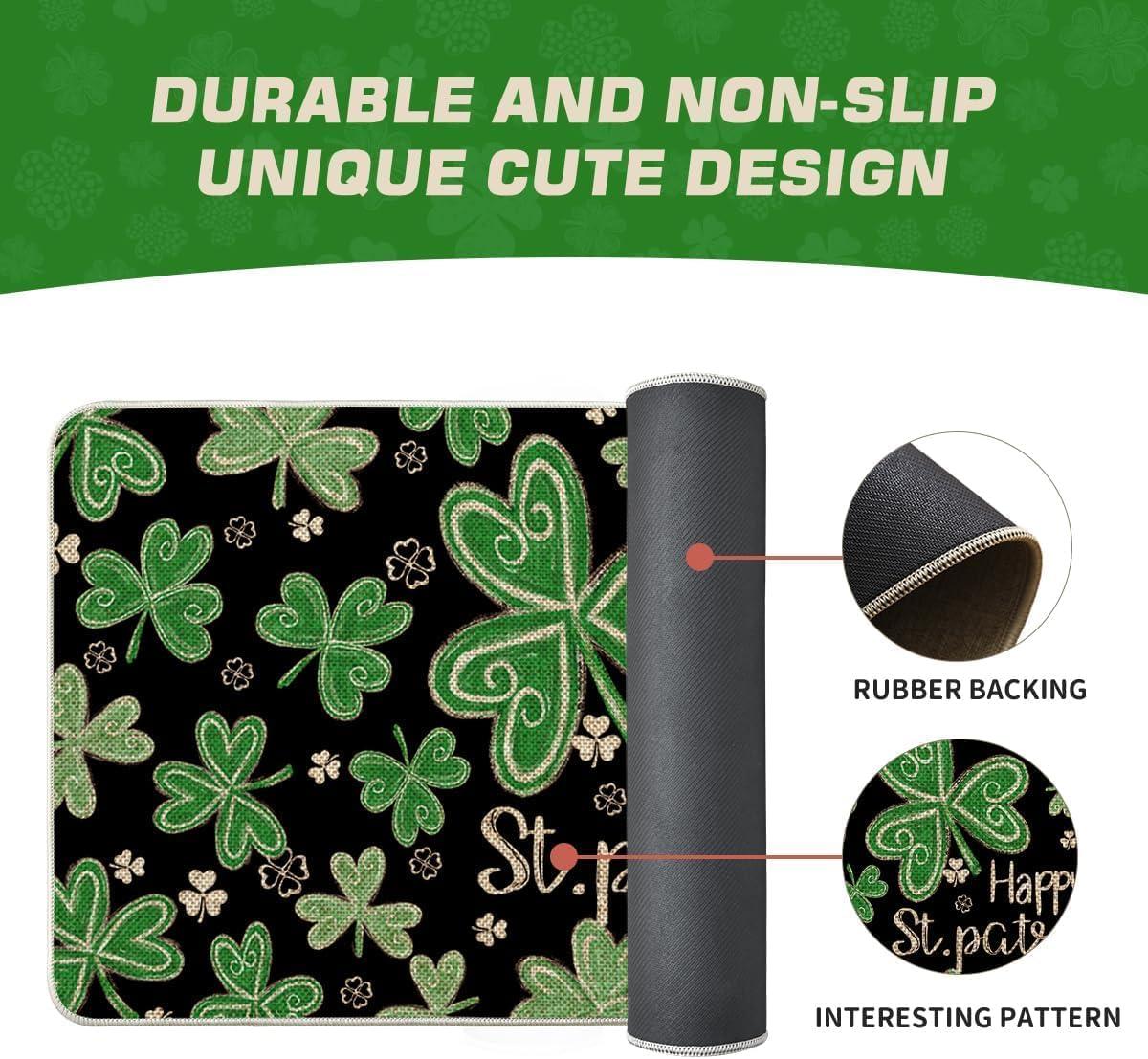 image:imageArtoid Mode Black Shamrock Happy St Patricks Day Doormat Home Decor LowProfile Switch Rug Door Mat Floor Mat for Indoor Outdoor 17x29 Inch
