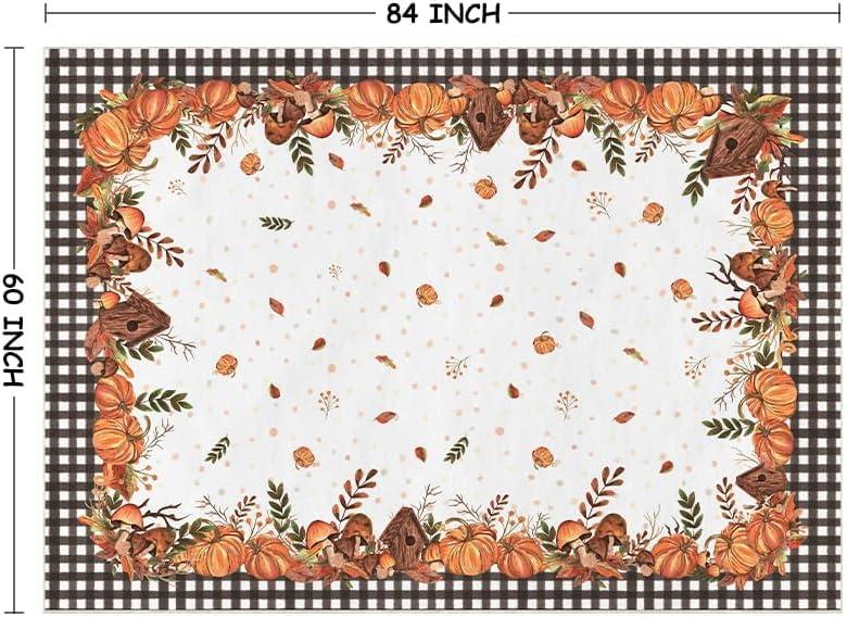 image:imageArtoid Mode Buffalo Plaid Pumpkins Mushrooms Fall Area Rug Autumn Thanksgiving Home Decor LowProfile NonSlip Washable Runner Rug for Entryway Bedroom Living Room Laundry Room Indoor 2x6 FeetBlackWhite