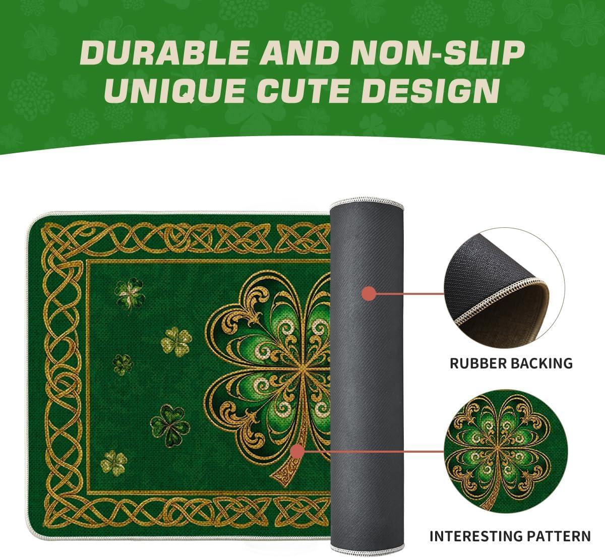 image:imageArtoid Mode Cloisonne Clover St Patricks Day Doormat Home Decor LowProfile Switch Rug Door Mat Floor Mat for Indoor Outdoor 17x29 InchGreen