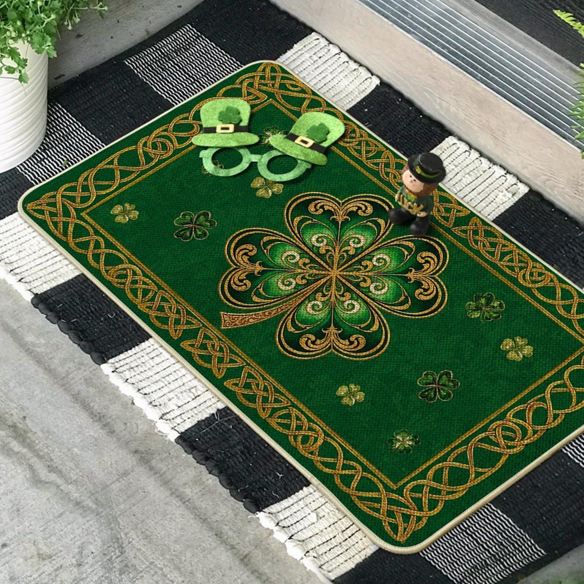 image:imageArtoid Mode Cloisonne Clover St Patricks Day Doormat Home Decor LowProfile Switch Rug Door Mat Floor Mat for Indoor Outdoor 17x29 InchGreen