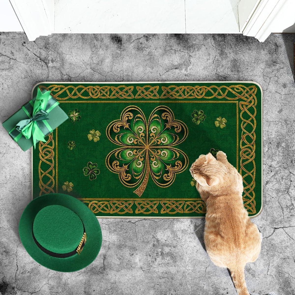 image:imageArtoid Mode Cloisonne Clover St Patricks Day Doormat Home Decor LowProfile Switch Rug Door Mat Floor Mat for Indoor Outdoor 17x29 InchGreen
