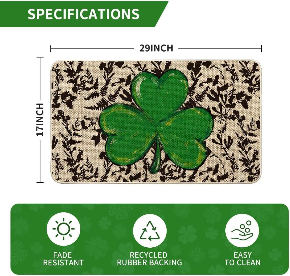image:imageArtoid Mode Floral Shamrock St Patricks Day Doormat Home Decor LowProfile Switch Rug Door Mat Floor Mat for Indoor Outdoor 17x29 Inch