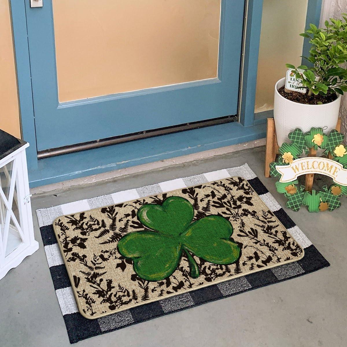 image:imageArtoid Mode Floral Shamrock St Patricks Day Doormat Home Decor LowProfile Switch Rug Door Mat Floor Mat for Indoor Outdoor 17x29 Inch