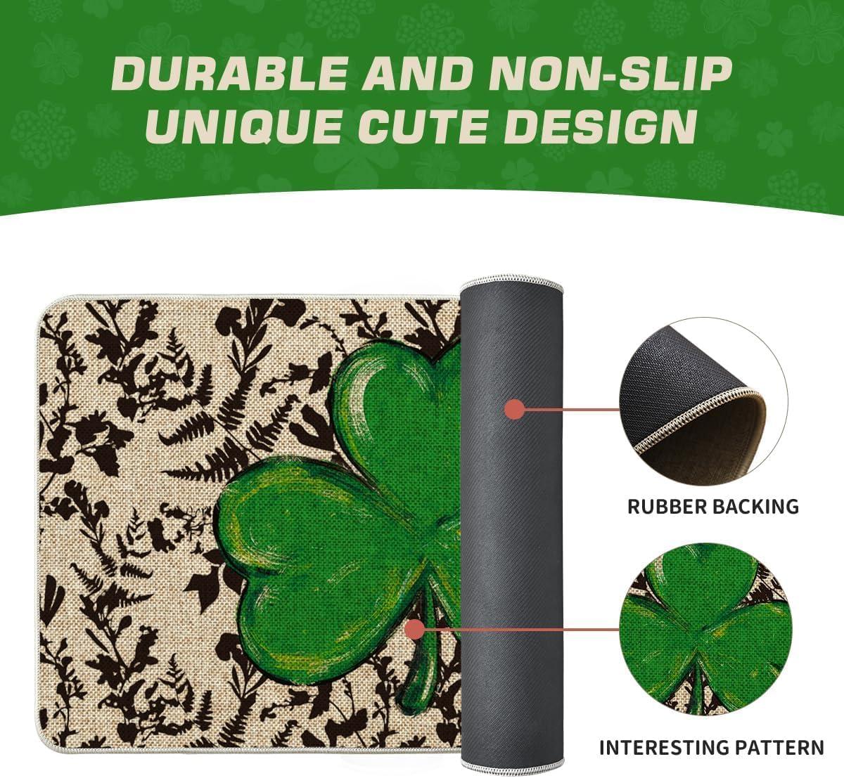 image:imageArtoid Mode Floral Shamrock St Patricks Day Doormat Home Decor LowProfile Switch Rug Door Mat Floor Mat for Indoor Outdoor 17x29 Inch
