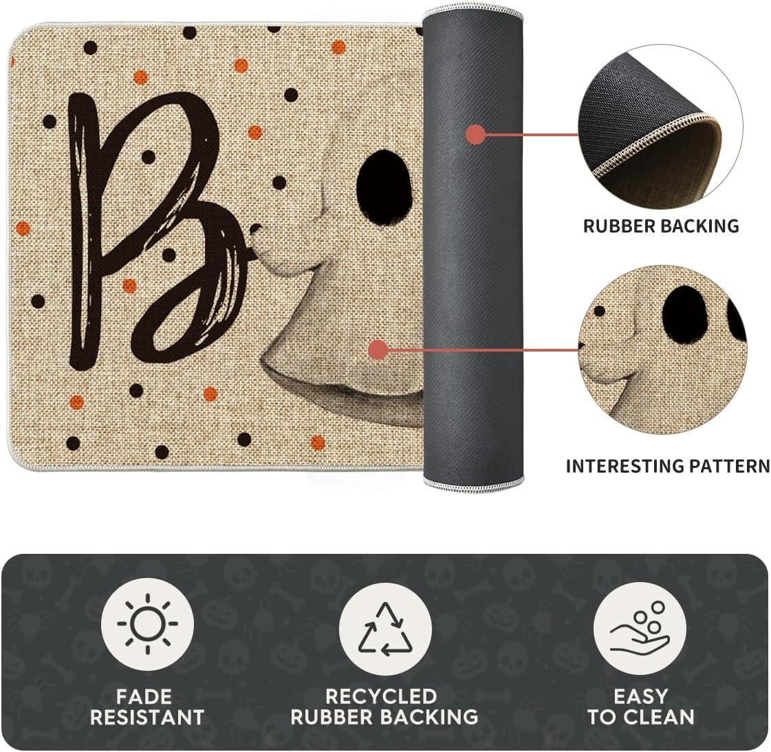 image:imageArtoid Mode Ghost Pumpkin Cat Boo Halloween Kitchen Mats Set of 2 Black Home Decor LowProfile Kitchen Rugs for Floor 17x29 and 17x47 InchBeige