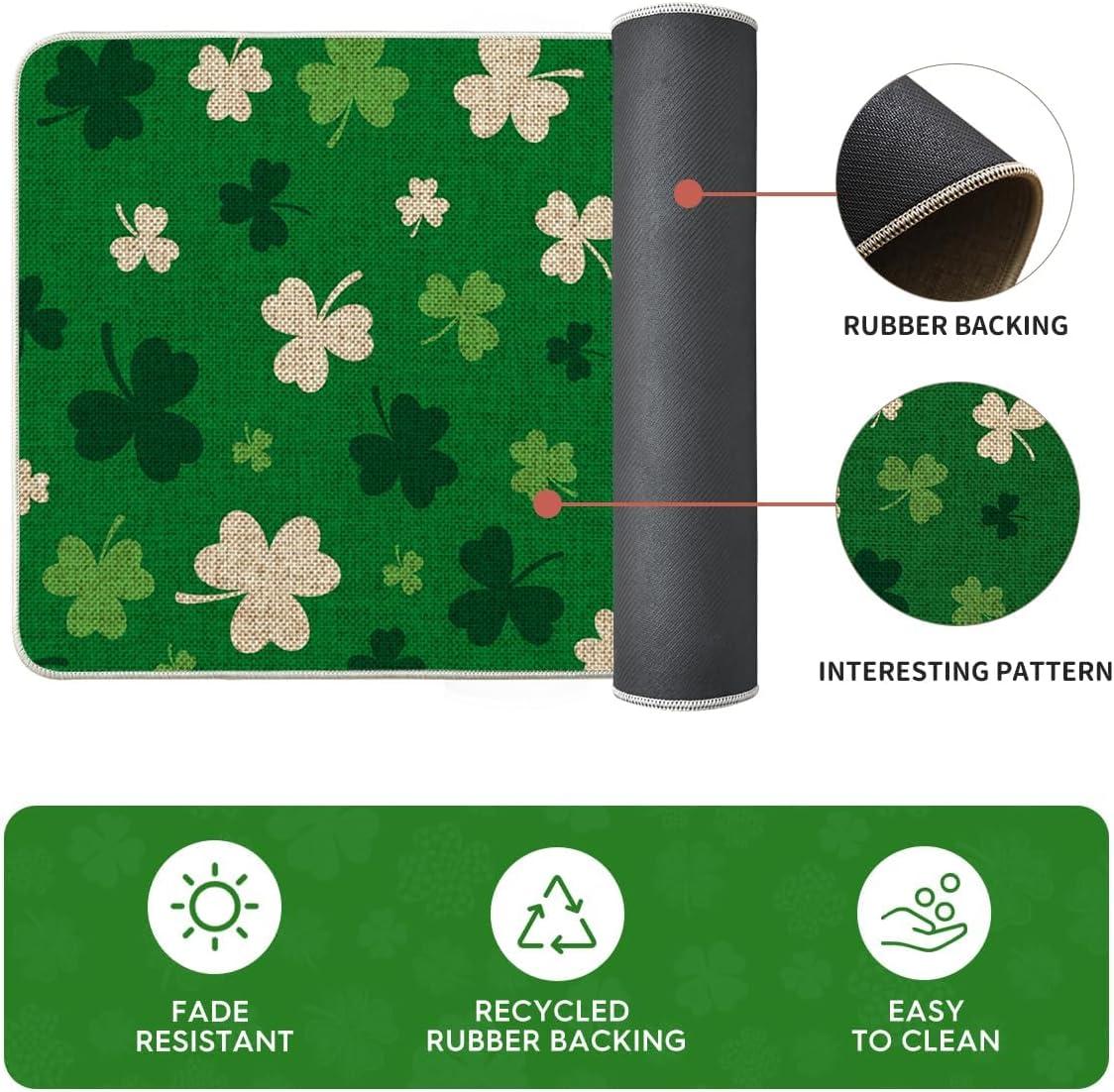 image:imageArtoid Mode Green Wood Shamrock St Patricks Day Kitchen Mats Set of 2 Home Decor LowProfile Kitchen Rugs for Floor 17x29 and 17x47 InchGreen