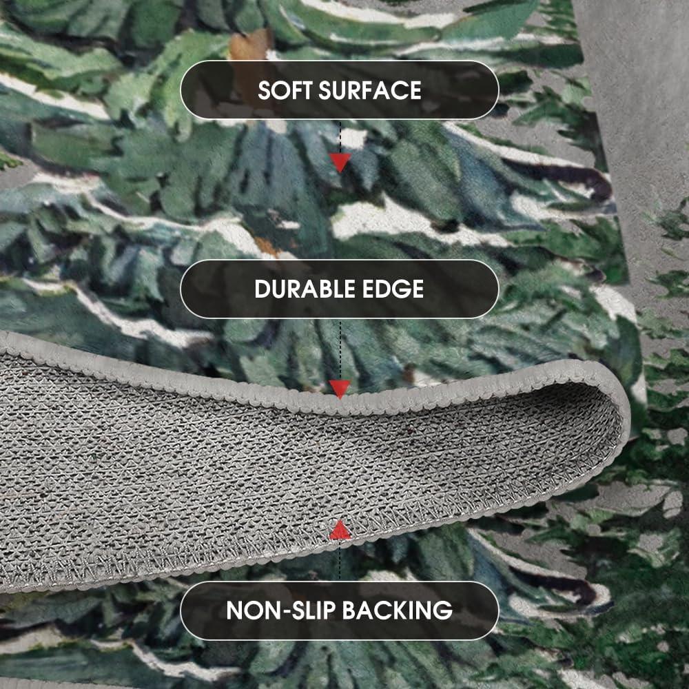 image:imageArtoid Mode Grey Pine Tree Merry Christmas Runner Rug Winter Home Decor LowProfile Washable Area Rug for Hallways Entryway Bedroom Bathroom Laundry Room Indoor 2x6 FeetGrey