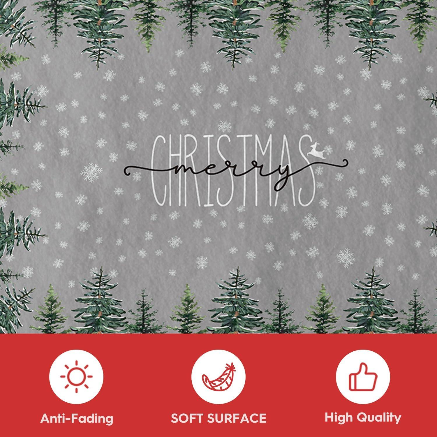 image:imageArtoid Mode Grey Pine Tree Merry Christmas Runner Rug Winter Home Decor LowProfile Washable Area Rug for Hallways Entryway Bedroom Bathroom Laundry Room Indoor 2x6 FeetGrey
