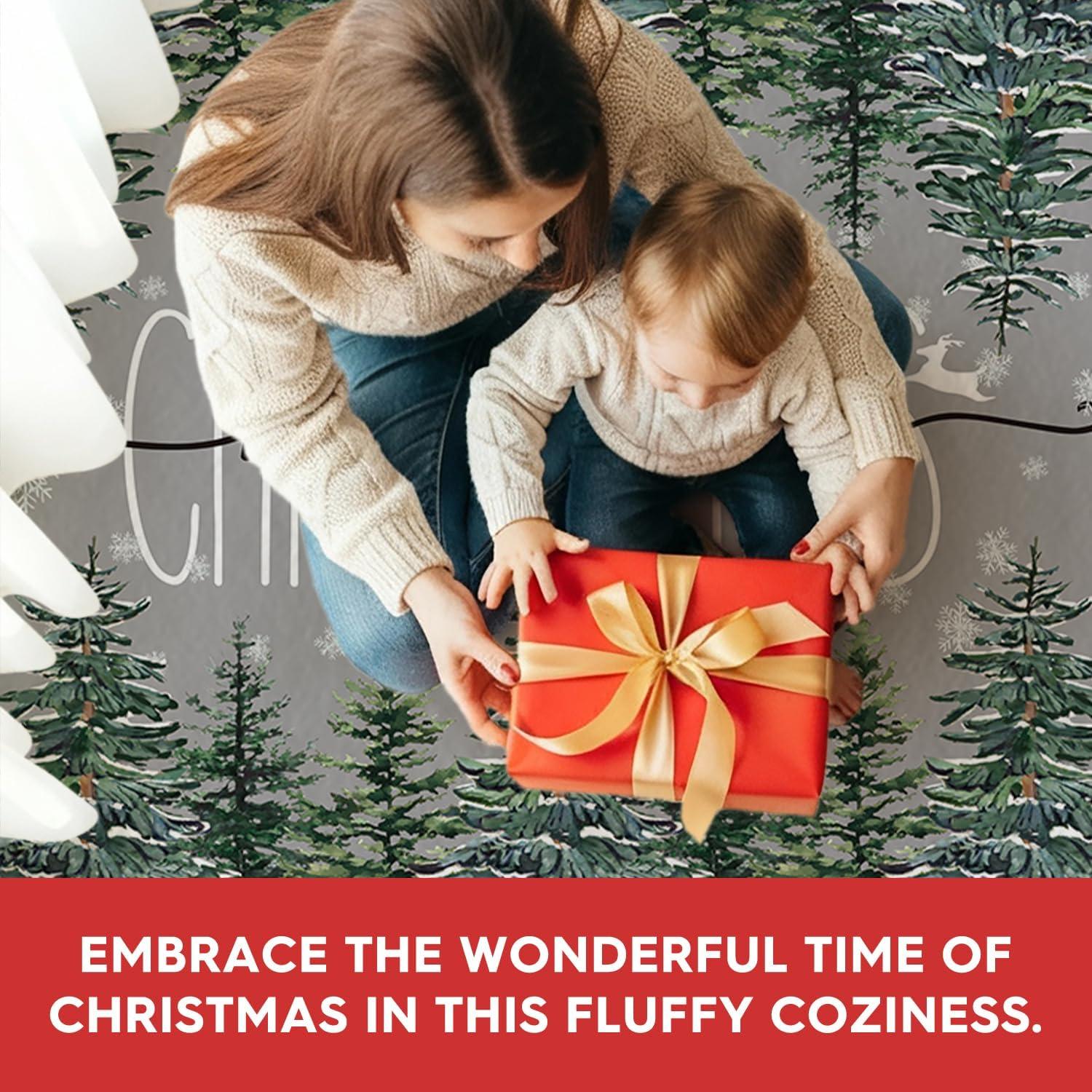 image:imageArtoid Mode Grey Pine Tree Merry Christmas Runner Rug Winter Home Decor LowProfile Washable Area Rug for Hallways Entryway Bedroom Bathroom Laundry Room Indoor 2x6 FeetGrey