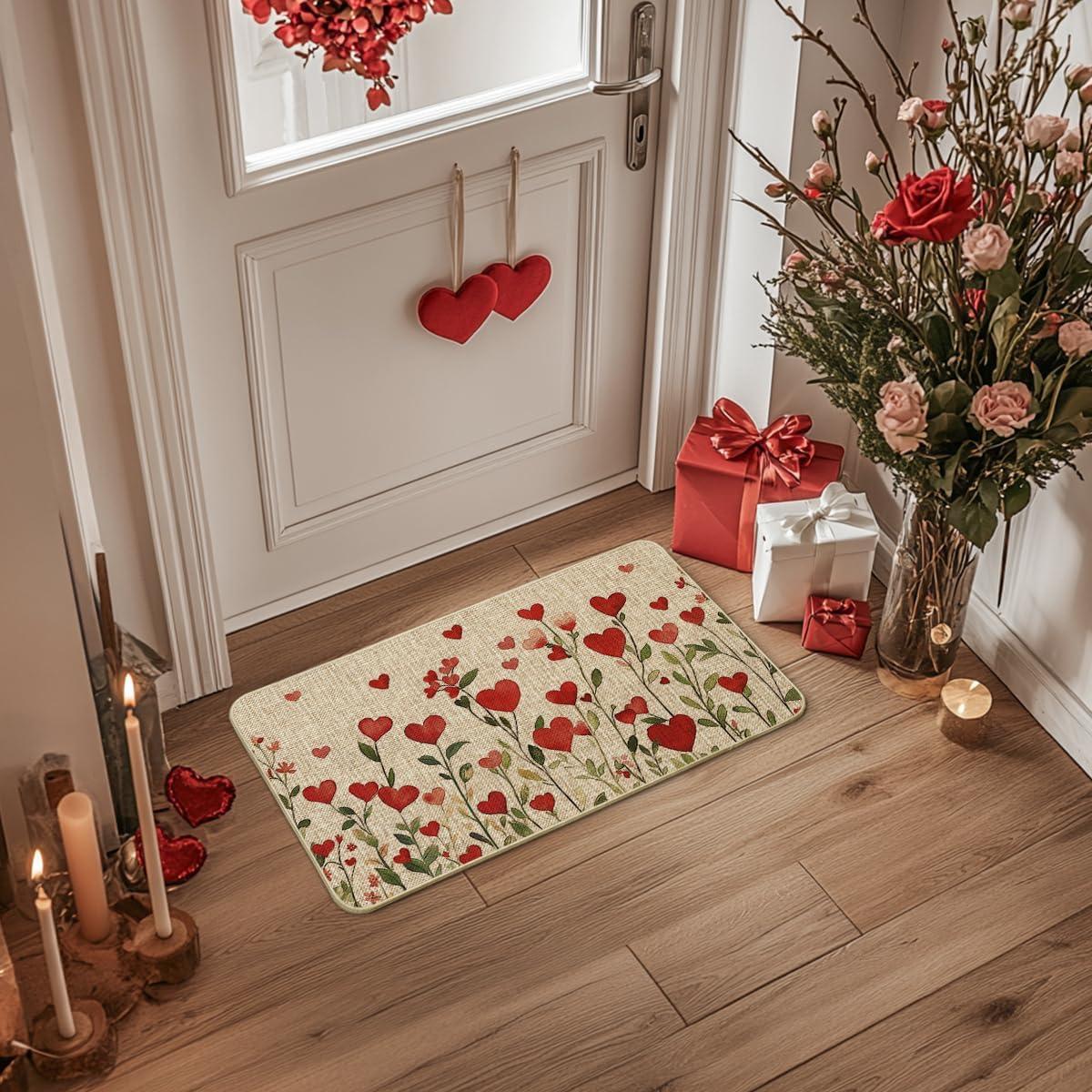 image:imageArtoid Mode Growing Love Heart Valentines Doormat Home Decor LowProfile Switch Rug Door Mat for Indoor Outdoor 17x29 Inch