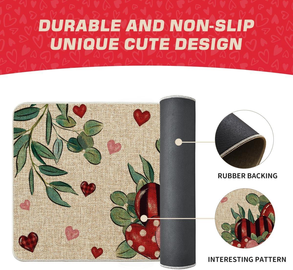 image:imageArtoid Mode Leaves Love Heart Valentines DoormatHome Decor LowProfile Door Mat Switch Rug Floor Mat for Indoor Outdoor 17x29 Inch