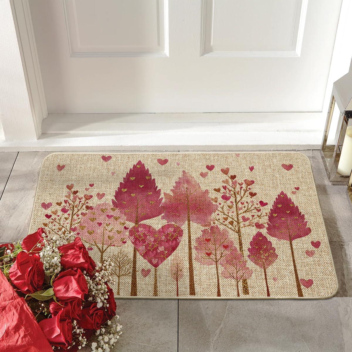 image:imageArtoid Mode Love Red Heart Tree Valentines DoormatHome Decor LowProfile Door Mat Switch Rug Floor Mat for Indoor Outdoor 17x29 Inch