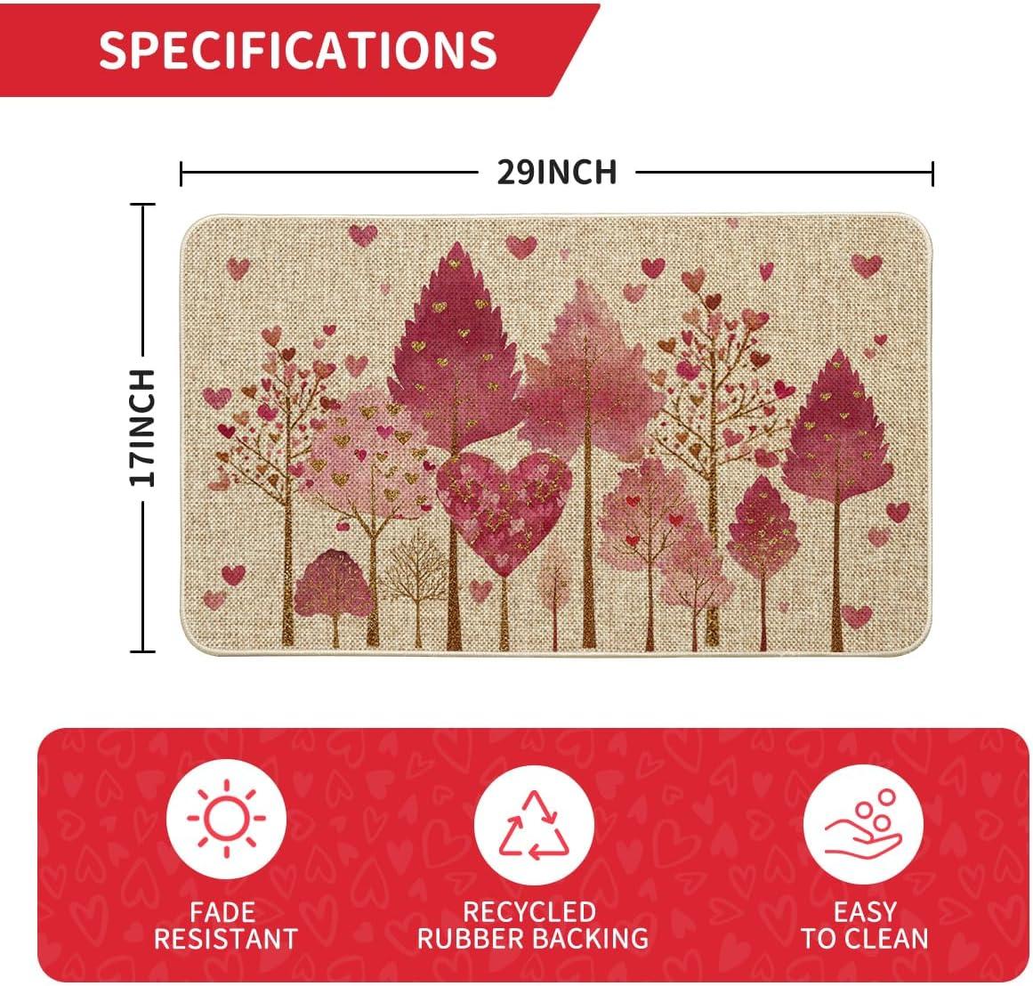 image:imageArtoid Mode Love Red Heart Tree Valentines DoormatHome Decor LowProfile Door Mat Switch Rug Floor Mat for Indoor Outdoor 17x29 Inch