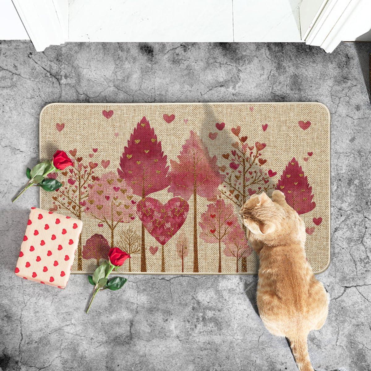 image:imageArtoid Mode Love Red Heart Tree Valentines DoormatHome Decor LowProfile Door Mat Switch Rug Floor Mat for Indoor Outdoor 17x29 Inch
