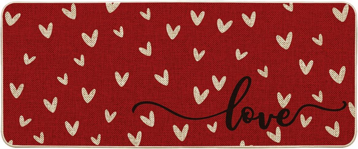 image:imageArtoid Mode Pink Love Valentines Doormat Anniversary Wedding Home Decor LowProfile Rug Switch Mat for Indoor Outdoor 17x29 InchRed