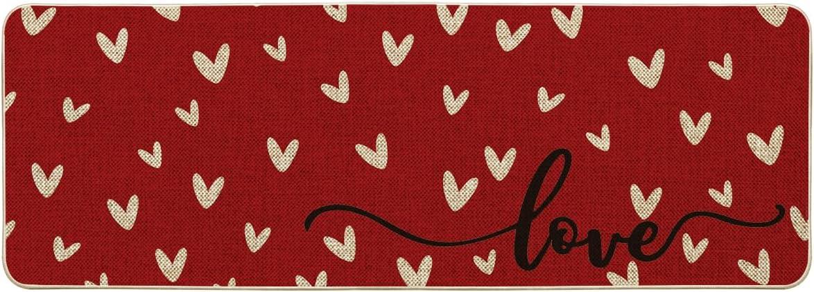image:imageArtoid Mode Pink Love Valentines Doormat Anniversary Wedding Home Decor LowProfile Rug Switch Mat for Indoor Outdoor 17x29 InchRed