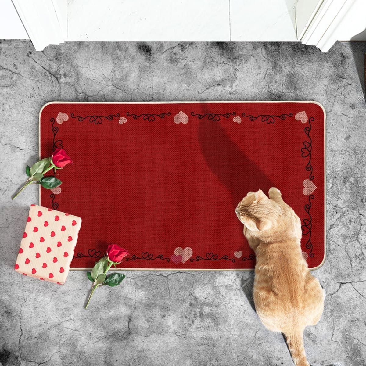 image:imageArtoid Mode Red Love Heart Lines Valentines DoormatHome Decor LowProfile Door Mat Switch Rug Floor Mat for Indoor Outdoor 17x29 Inch