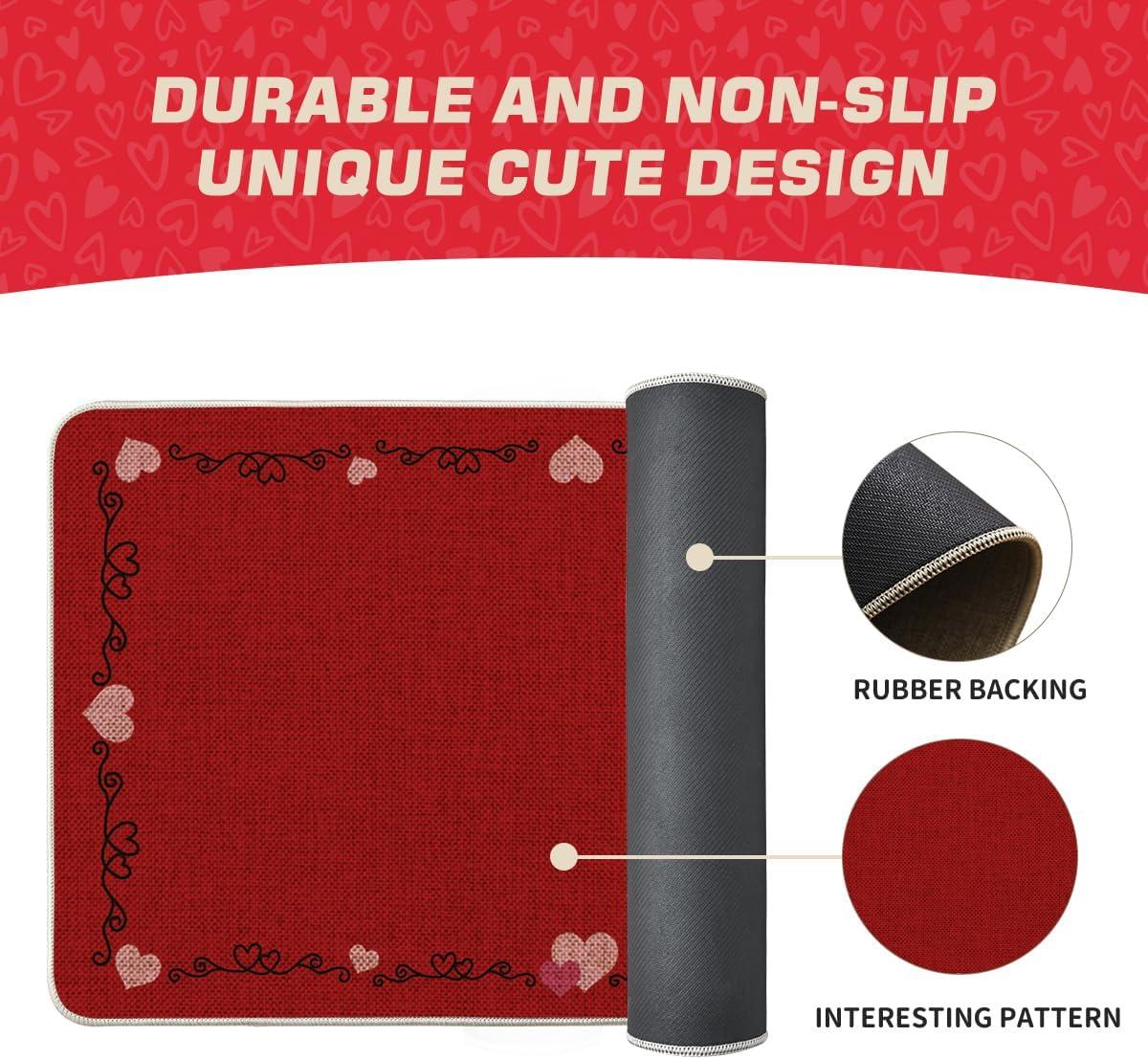 image:imageArtoid Mode Red Love Heart Lines Valentines DoormatHome Decor LowProfile Door Mat Switch Rug Floor Mat for Indoor Outdoor 17x29 Inch