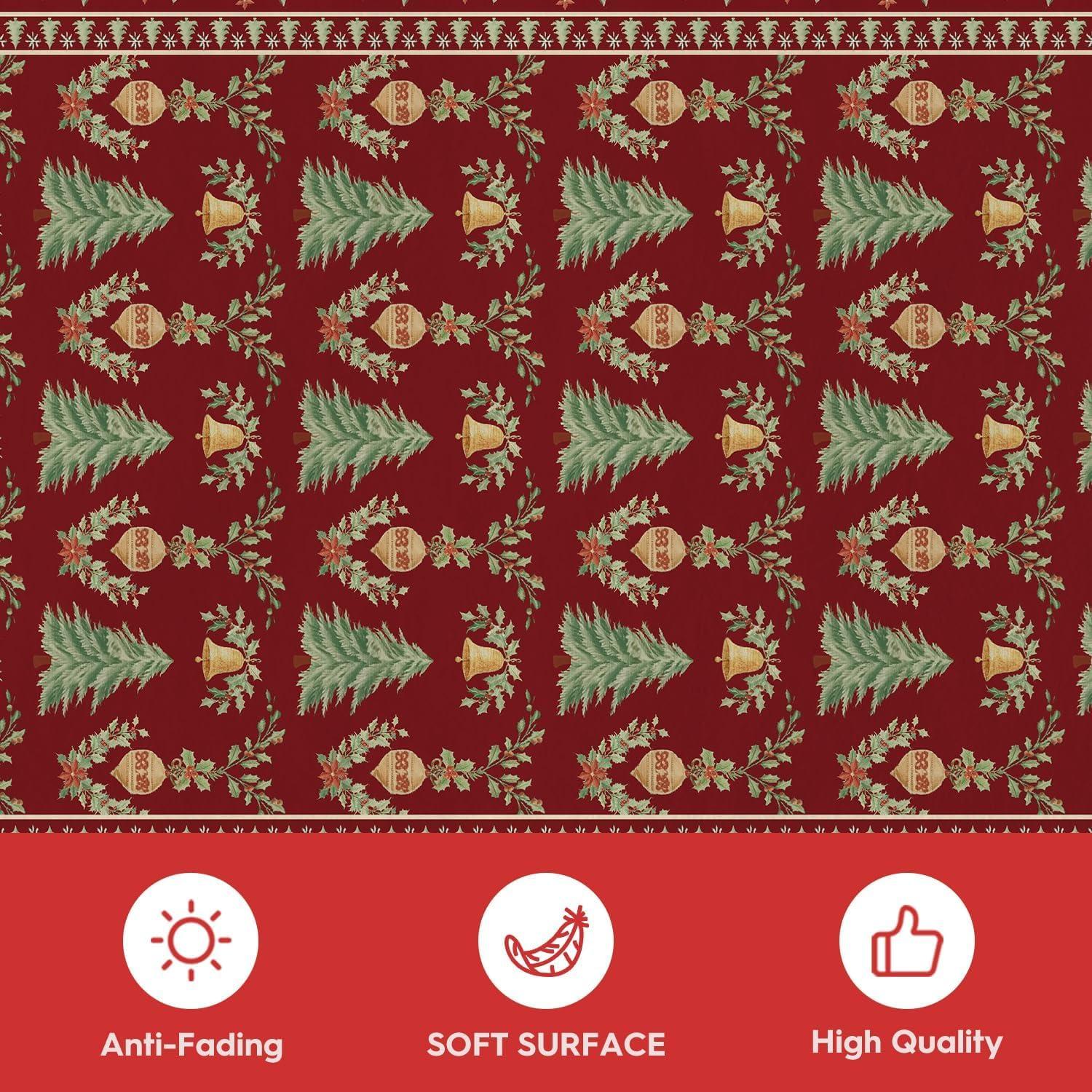image:imageArtoid Mode Red Xmas Tree Mistletoe Christmas Area Rug Winter Home Decor LowProfile NonSlip Washable Large Rug for Living Room Bedroom Farmhouse Dining Room Kids Playroom 5x7 FeetRed