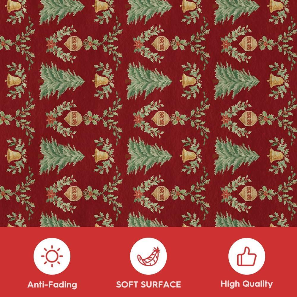 image:imageArtoid Mode Red Xmas Tree Mistletoe Christmas Area Rug Winter Home Decor LowProfile NonSlip Washable Large Rug for Living Room Bedroom Farmhouse Dining Room Kids Playroom 5x7 FeetRed