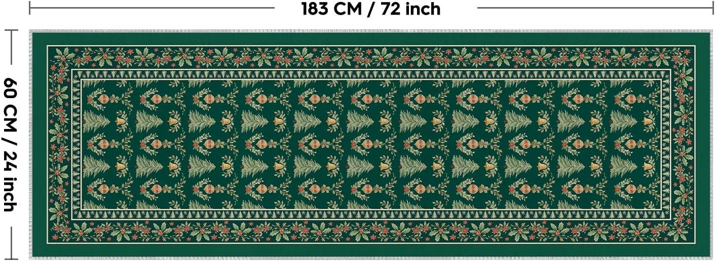 image:imageArtoid Mode Red Xmas Tree Mistletoe Christmas Area Rug Winter Home Decor LowProfile NonSlip Washable Large Rug for Living Room Bedroom Farmhouse Dining Room Kids Playroom 5x7 FeetGreen