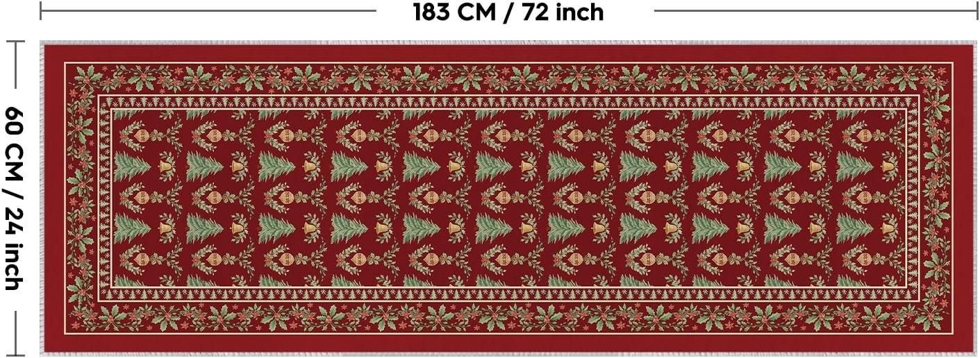 image:imageArtoid Mode Red Xmas Tree Mistletoe Christmas Area Rug Winter Home Decor LowProfile NonSlip Washable Large Rug for Living Room Bedroom Farmhouse Dining Room Kids Playroom 5x7 FeetRed