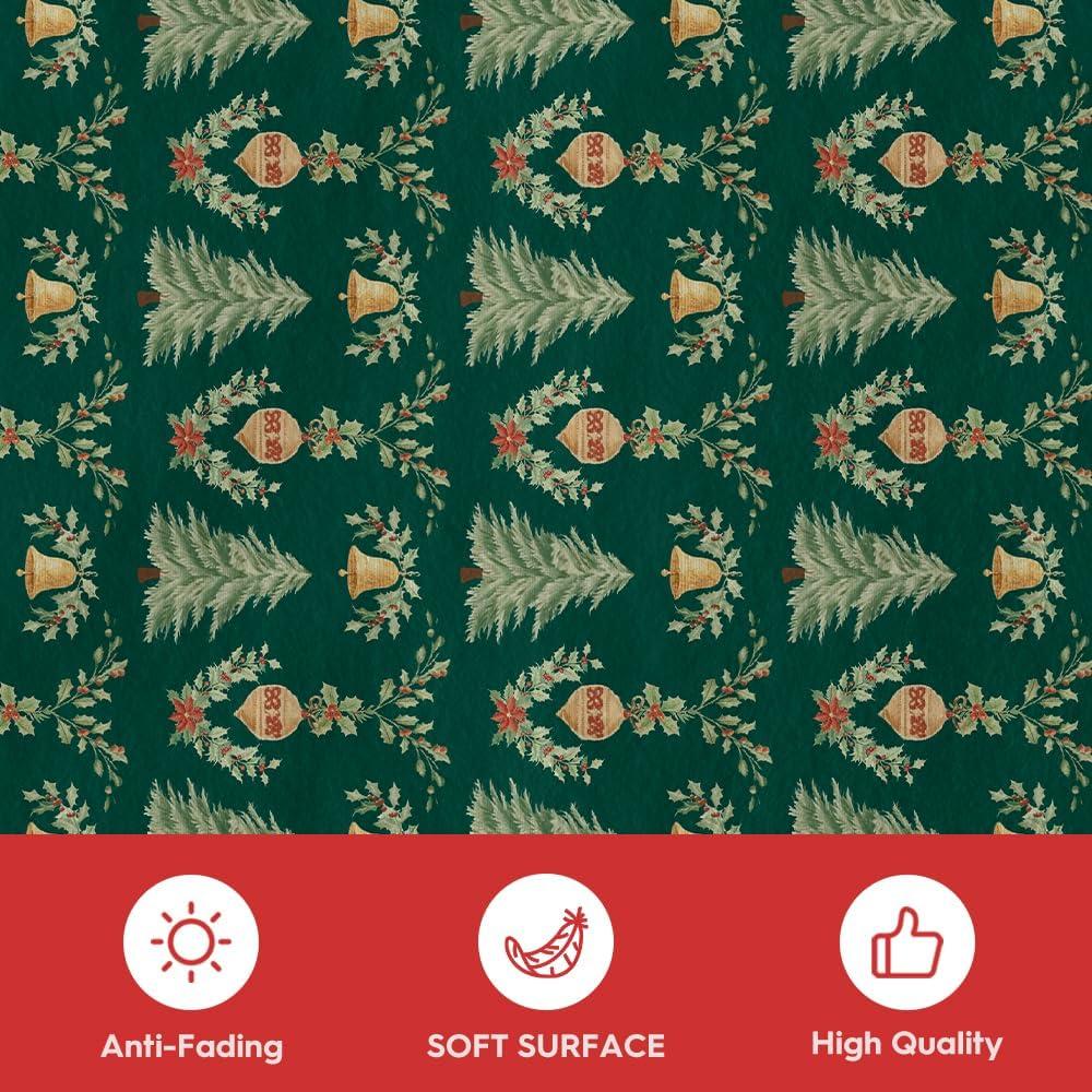 image:imageArtoid Mode Red Xmas Tree Mistletoe Christmas Area Rug Winter Home Decor LowProfile NonSlip Washable Large Rug for Living Room Bedroom Farmhouse Dining Room Kids Playroom 5x7 FeetGreen
