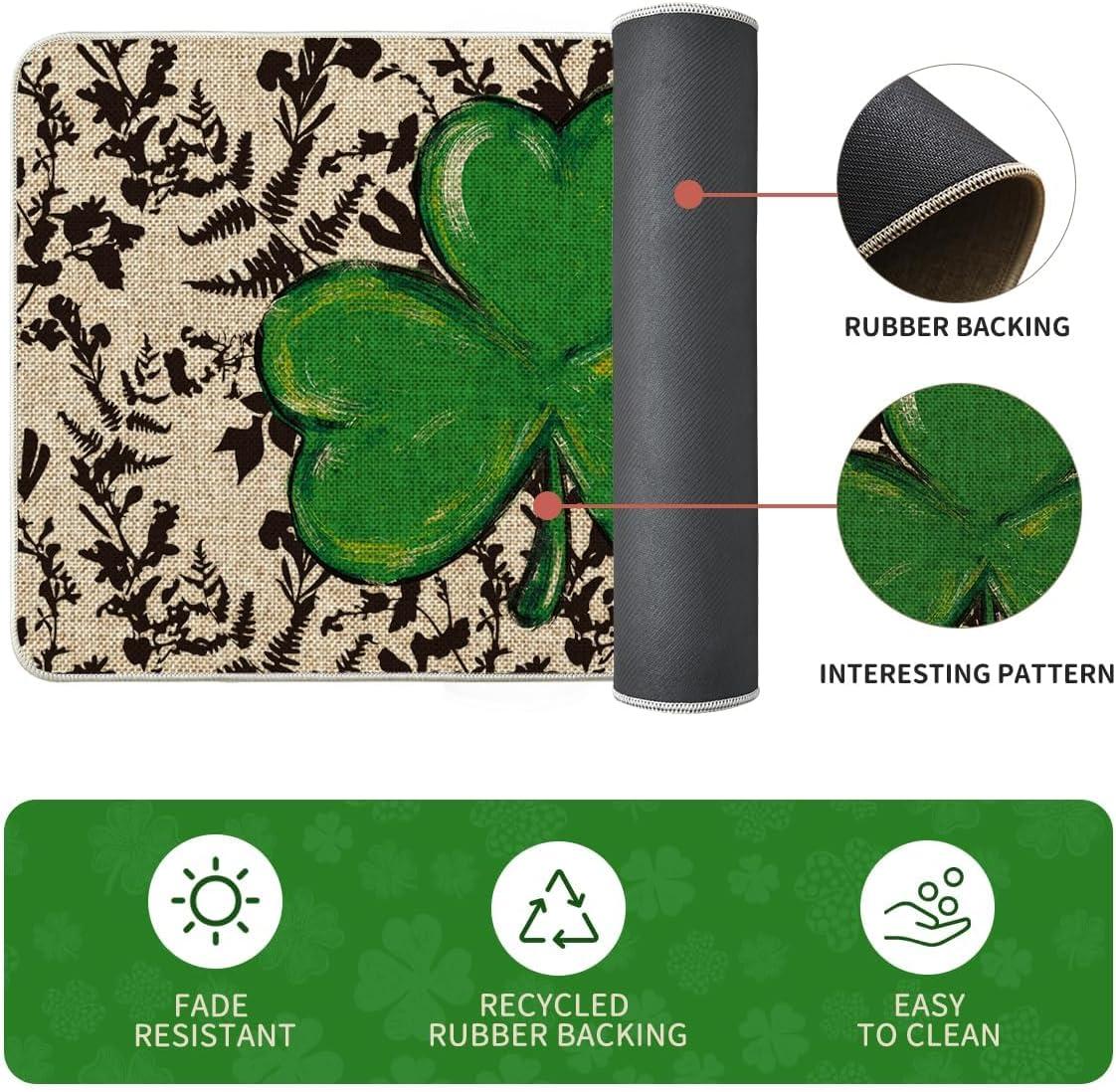 image:imageArtoid Mode Shamrock Leaves Lucky Polka Dot St Patricks Day Kitchen Mats Set of 2 Home Decor LowProfile Kitchen Rugs for Floor 17x29 and 17x47 Inch