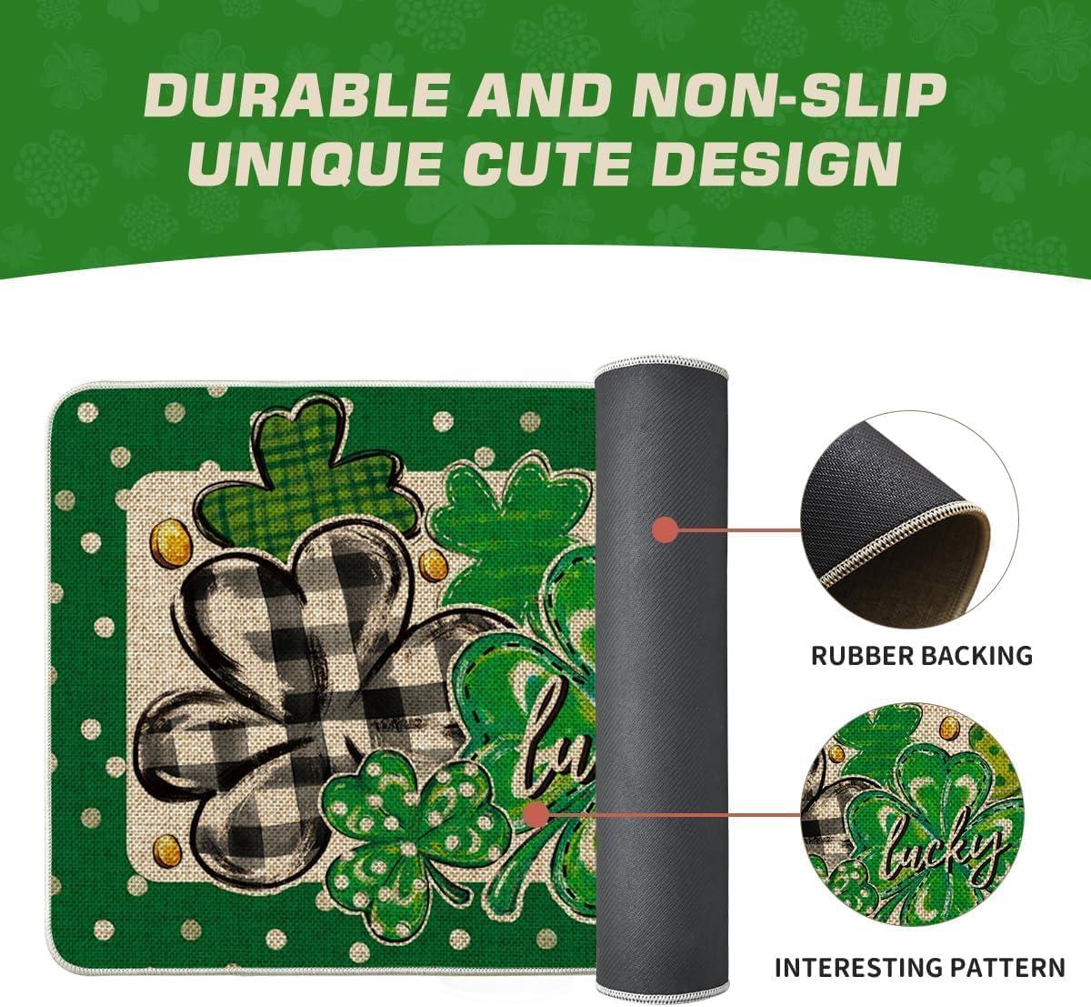 image:imageArtoid Mode Shamrock Polka Dot St Patricks Day Doormat Home Decor LowProfile Switch Rug Door Mat Floor Mat for Indoor Outdoor 17x29 Inch