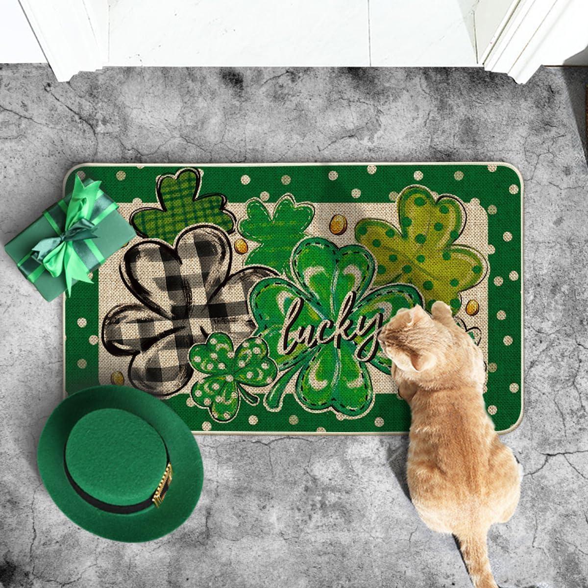 image:imageArtoid Mode Shamrock Polka Dot St Patricks Day Doormat Home Decor LowProfile Switch Rug Door Mat Floor Mat for Indoor Outdoor 17x29 Inch