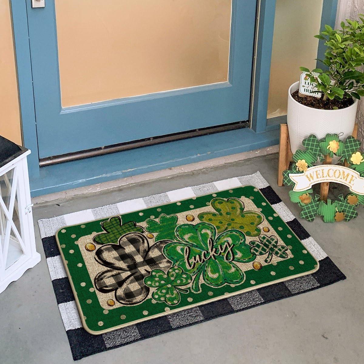 image:imageArtoid Mode Shamrock Polka Dot St Patricks Day Doormat Home Decor LowProfile Switch Rug Door Mat Floor Mat for Indoor Outdoor 17x29 Inch