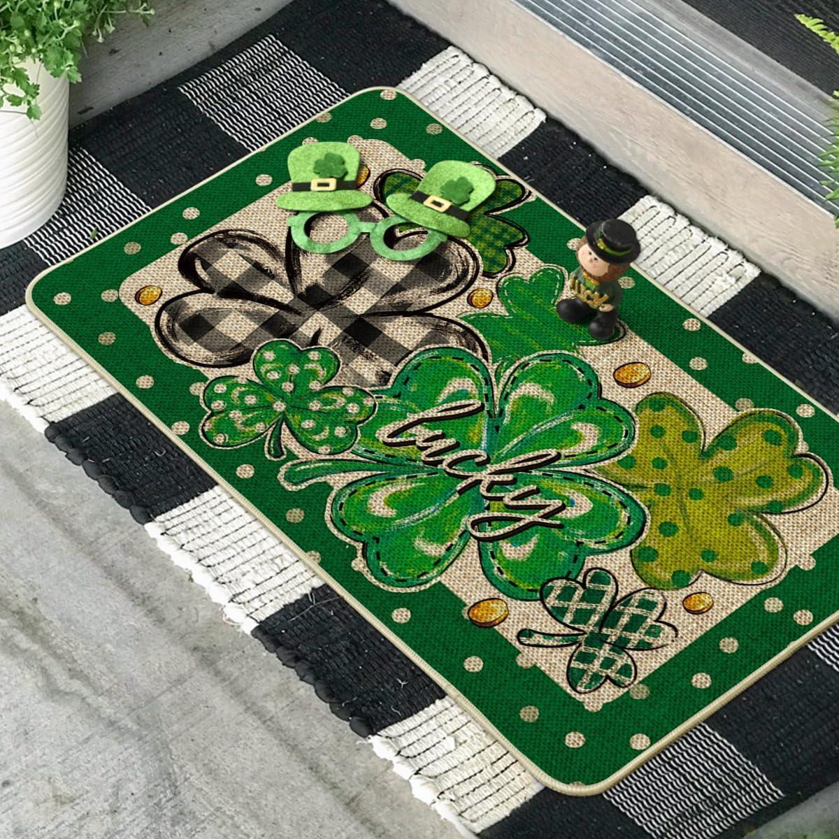 image:imageArtoid Mode Shamrock Polka Dot St Patricks Day Doormat Home Decor LowProfile Switch Rug Door Mat Floor Mat for Indoor Outdoor 17x29 Inch