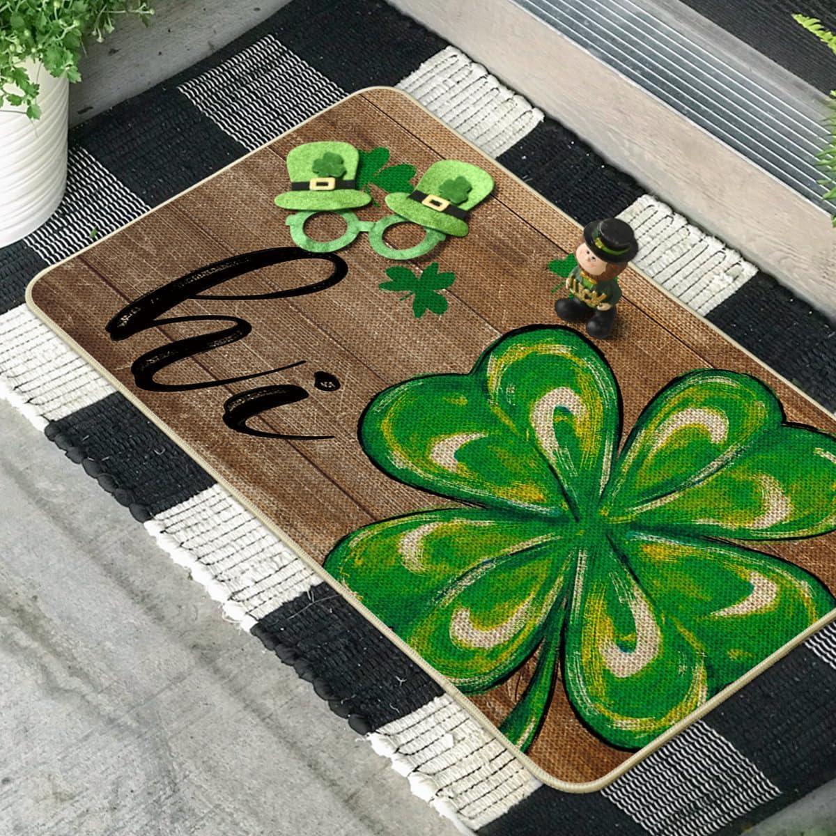 image:imageArtoid Mode Wood Hi Shamrock St Patricks Day Doormat Home Decor LowProfile Switch Rug Door Mat Floor Mat for Indoor Outdoor 17x29 Inch