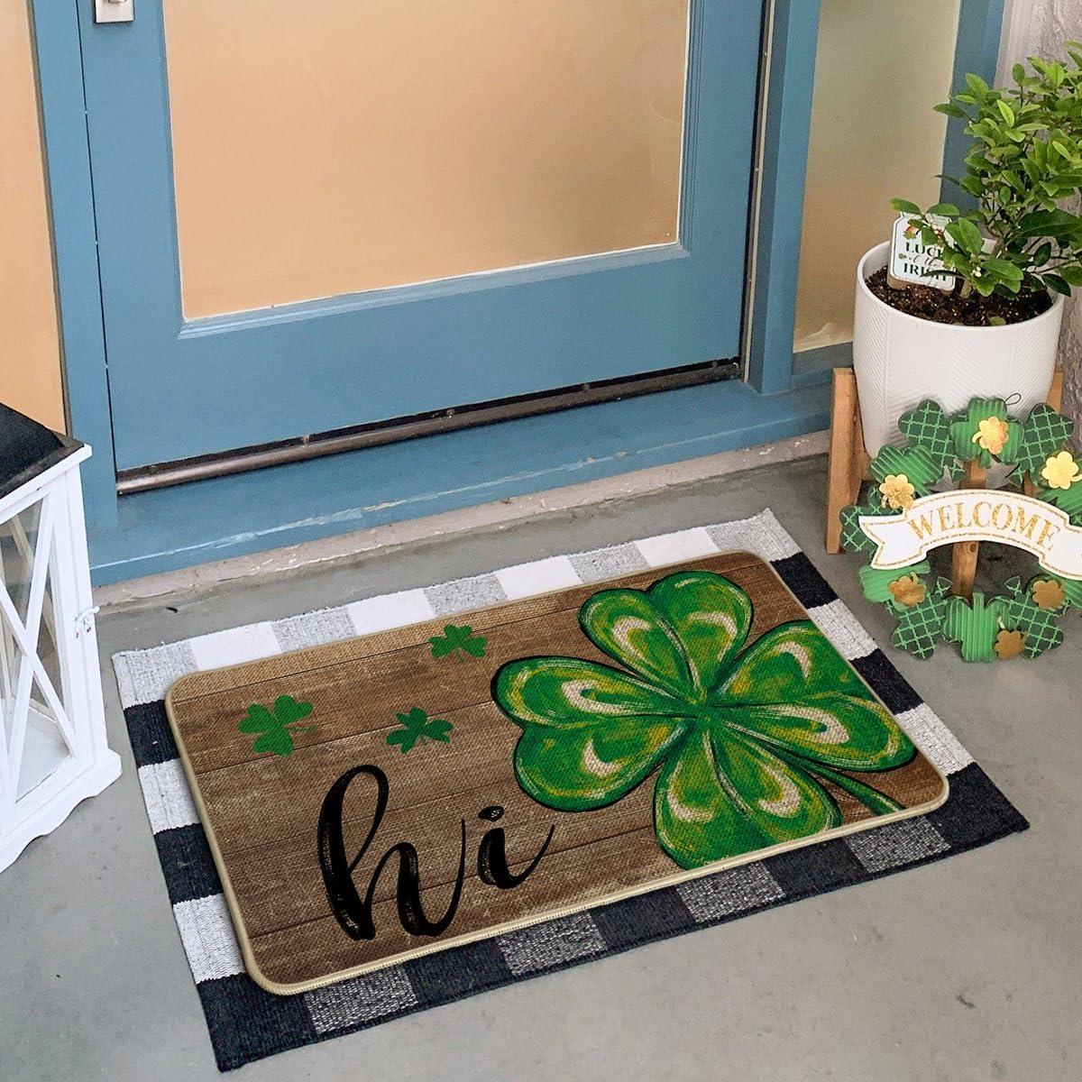 image:imageArtoid Mode Wood Hi Shamrock St Patricks Day Doormat Home Decor LowProfile Switch Rug Door Mat Floor Mat for Indoor Outdoor 17x29 Inch