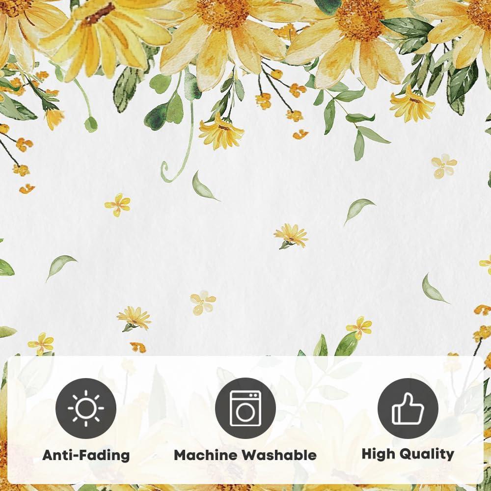 image:imageArtoid Mode Yellow Daisy Summer Floral Area Rug Spring Home Decor LowProfile Washable Area Rugs for Entryway Bedroom Living Room Laundry Room Indoor 4x6 FeetYellow