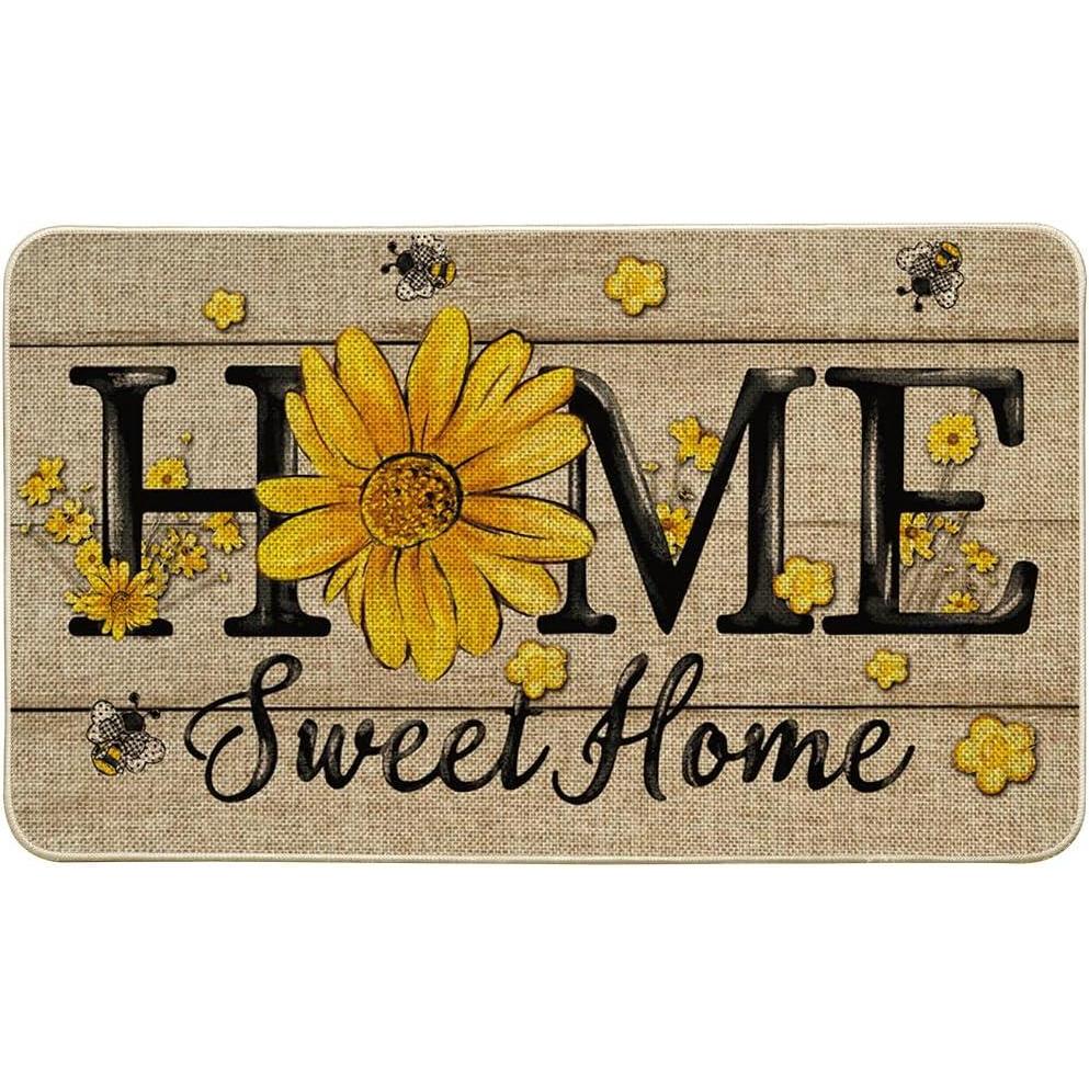 image:imageArtoid Mode Bee Sunflower Daisy Home Sweet Home Spring Doormat Home Summer Decor LowProfile Switch Rug Door Mat Floor Mat for Indoor Outdoor 17x29 Inch