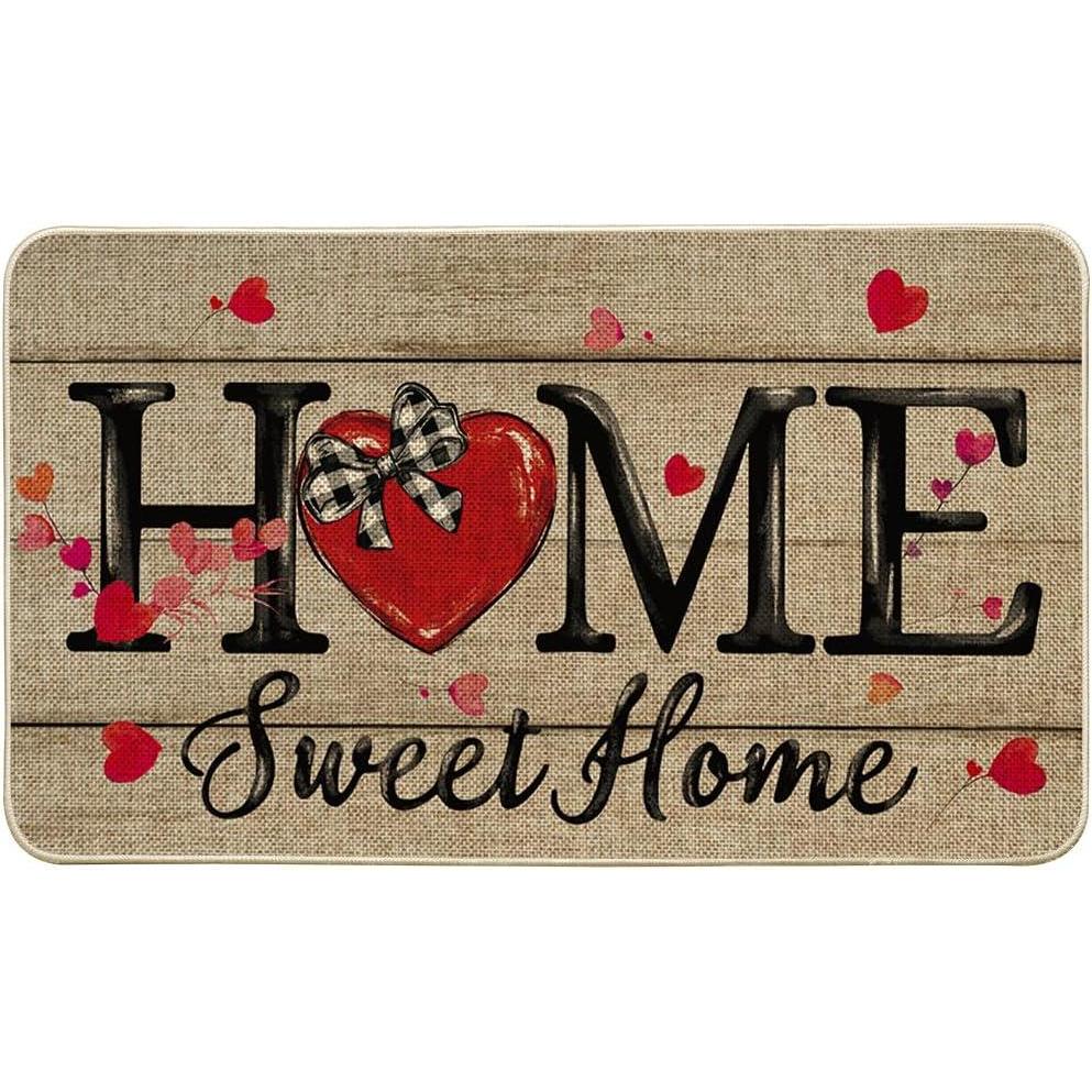 image:imageArtoid Mode Home Sweet Home Love Heart Valentines Doormat Home Decor LowProfile Switch Rug Door Mat for Indoor Outdoor 17x29 Inch