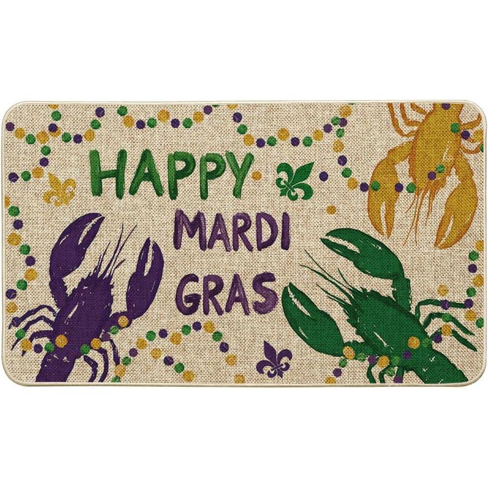 image:imageArtoid Mode Irises Lobster Happy Mardi Gras Carnival Doormat Home Decor LowProfile Switch Rug Door Mat Floor Mat for Indoor Outdoor 17x29 Inch